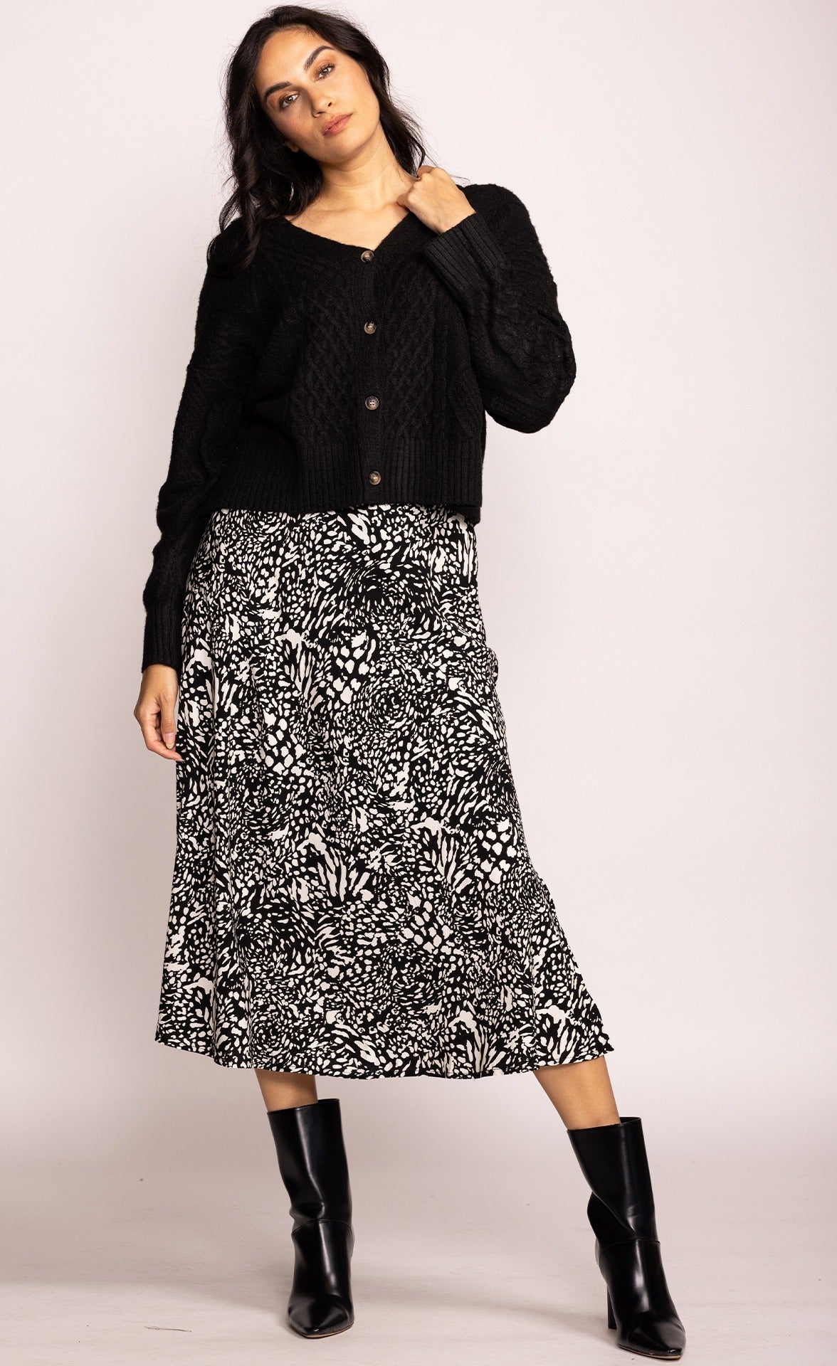 The Kallie Skirt - Black and White (pre-order) - Pink Martini Collection