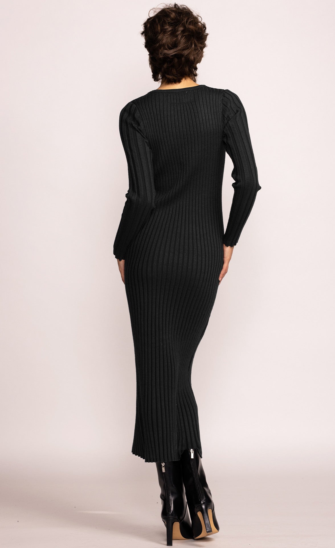 The Ava Sweater Dress - Black