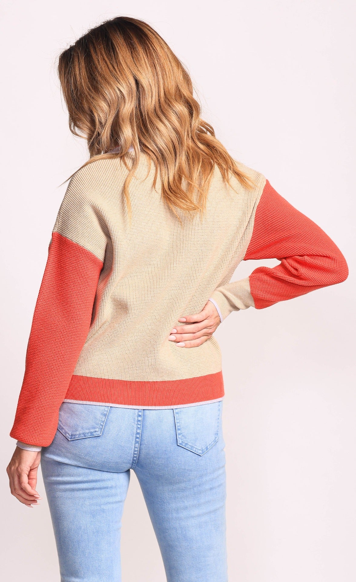 Angelica Sweater - Beige & Orange