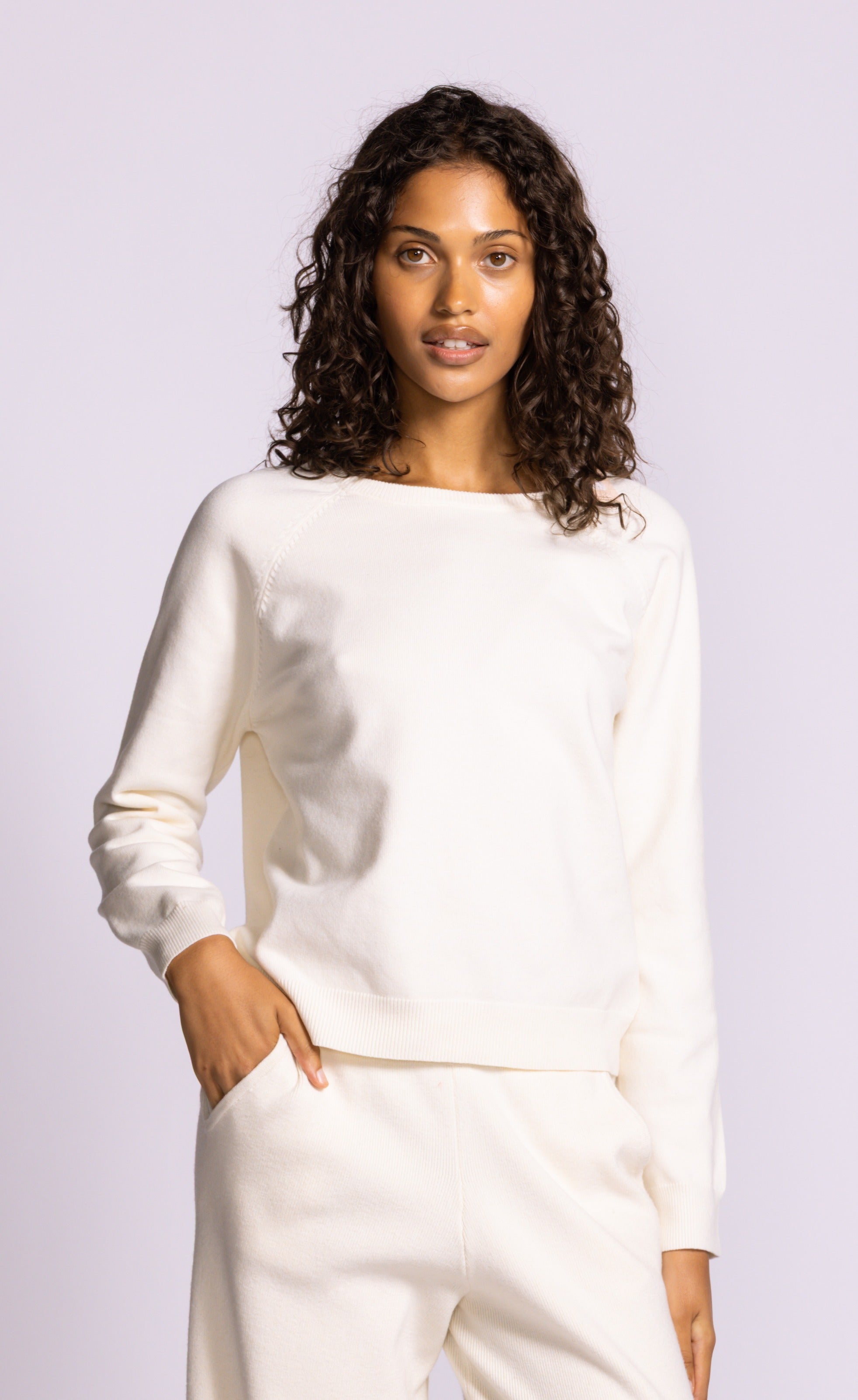 Lita Raglan Sweater Off White