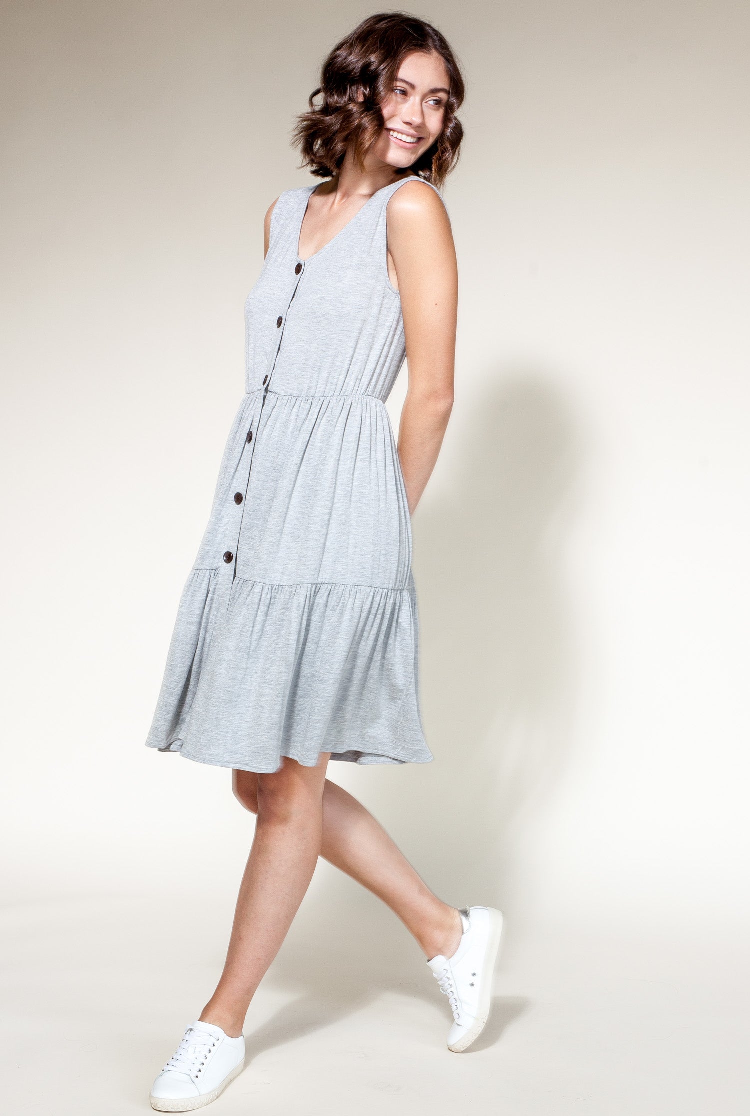 Kyla Dress Grey - Pink Martini Collection