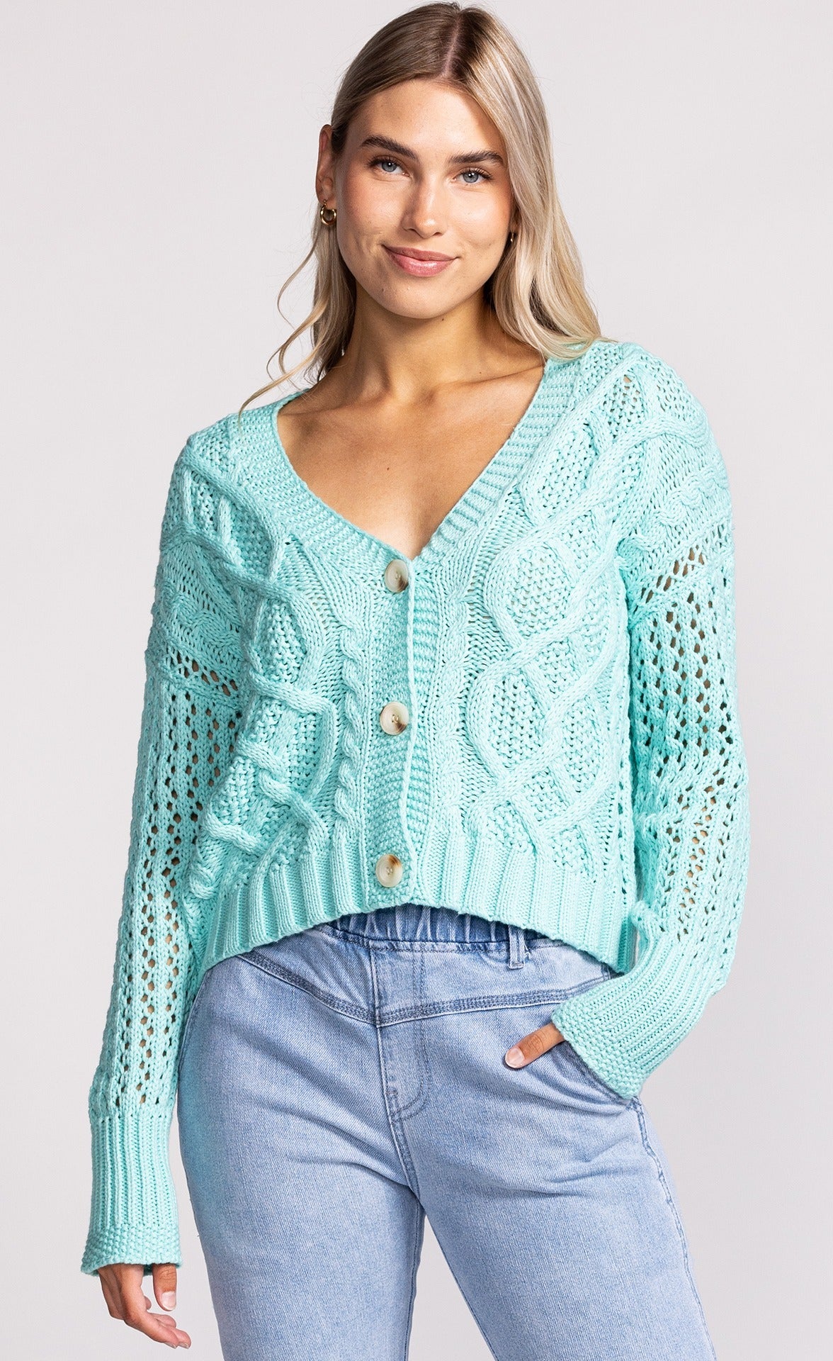 Rhonda Cardigan Aqua Blue - Pink Martini Collection