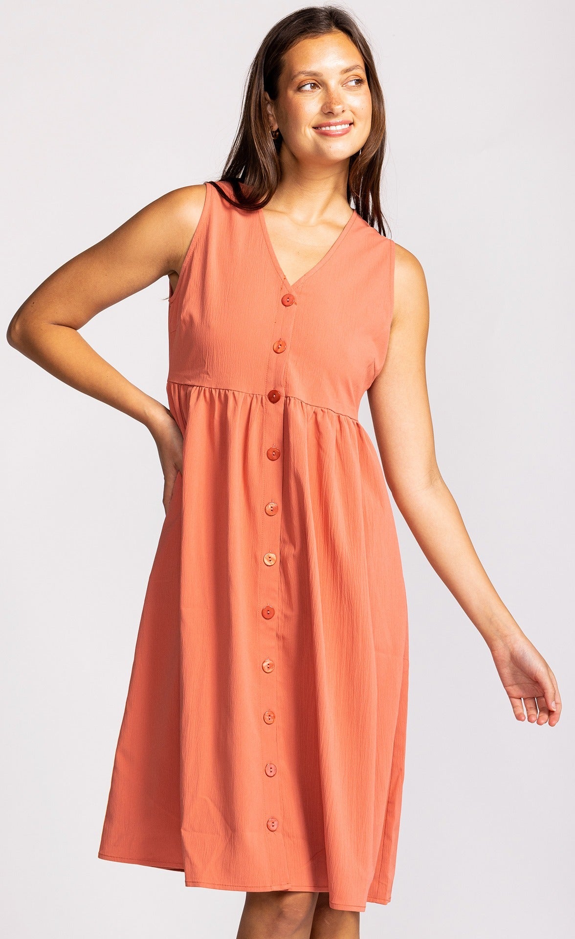 Samantha Dress Salmon - Pink Martini Collection