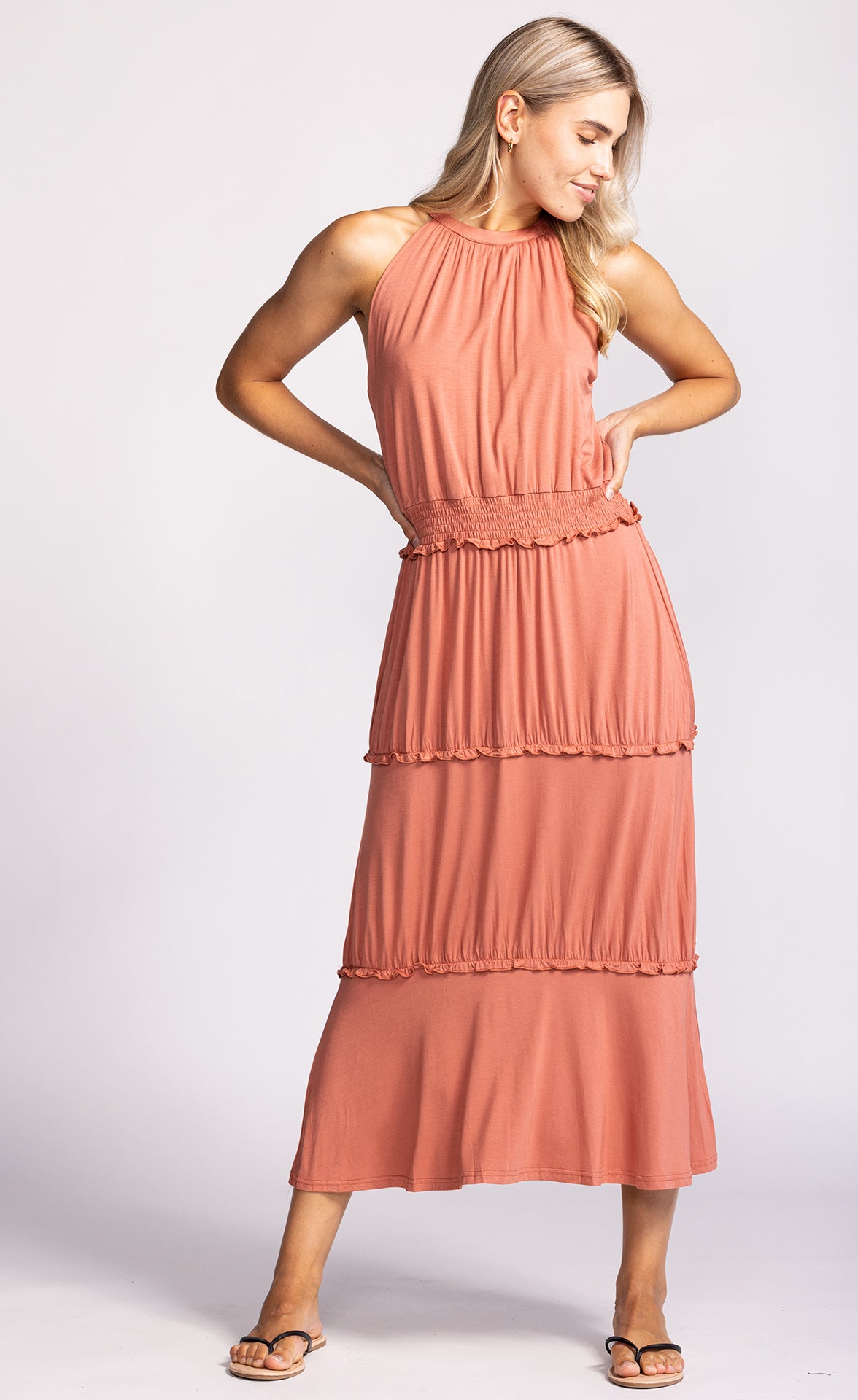 Agatha Dress Salmon - Pink Martini Collection