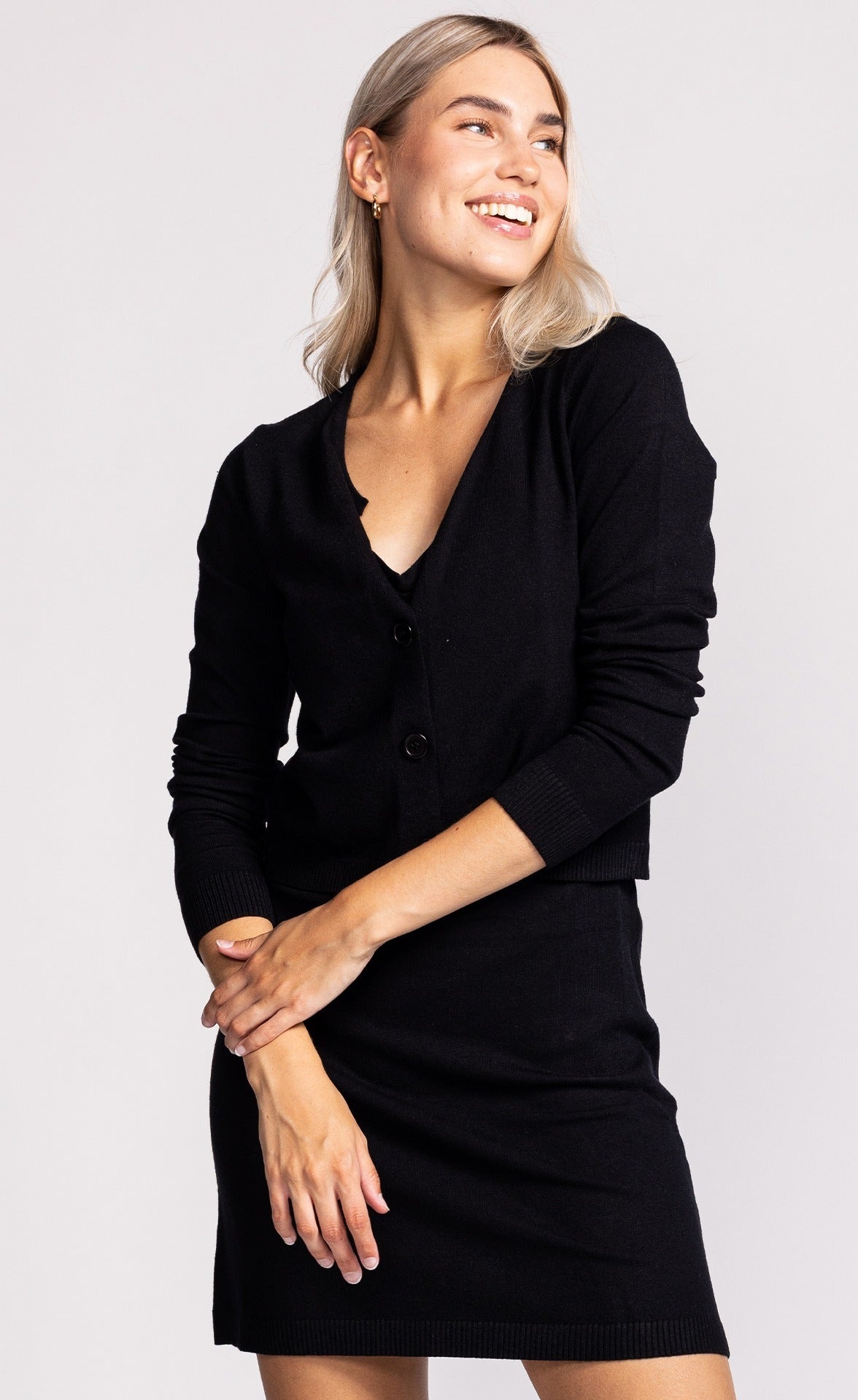 Norah Set (Dress & Cardigan Black) - Pink Martini Collection