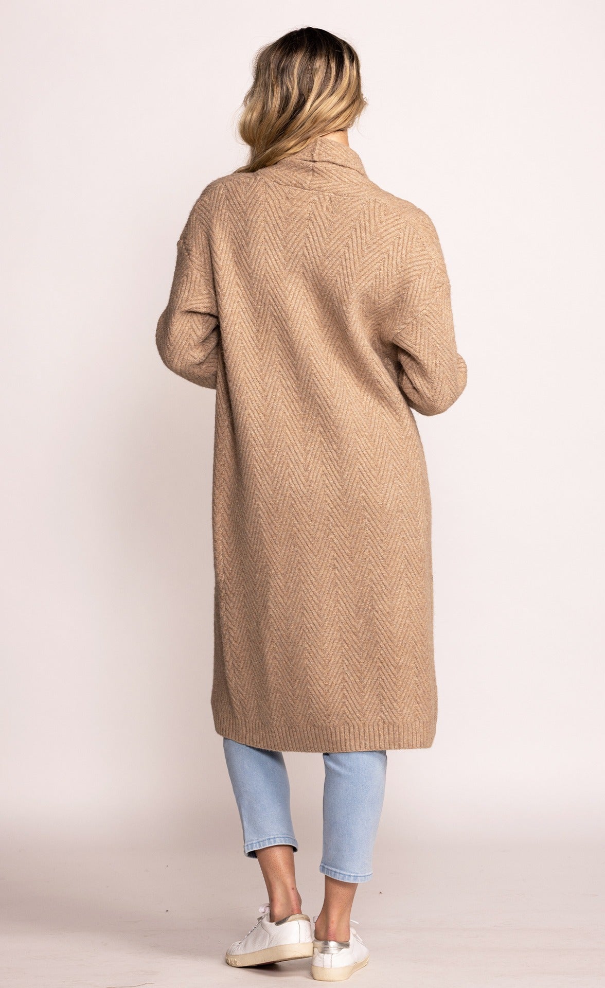 Key To Happiness Knit Duster Cardigan in Light Beige • Impressions