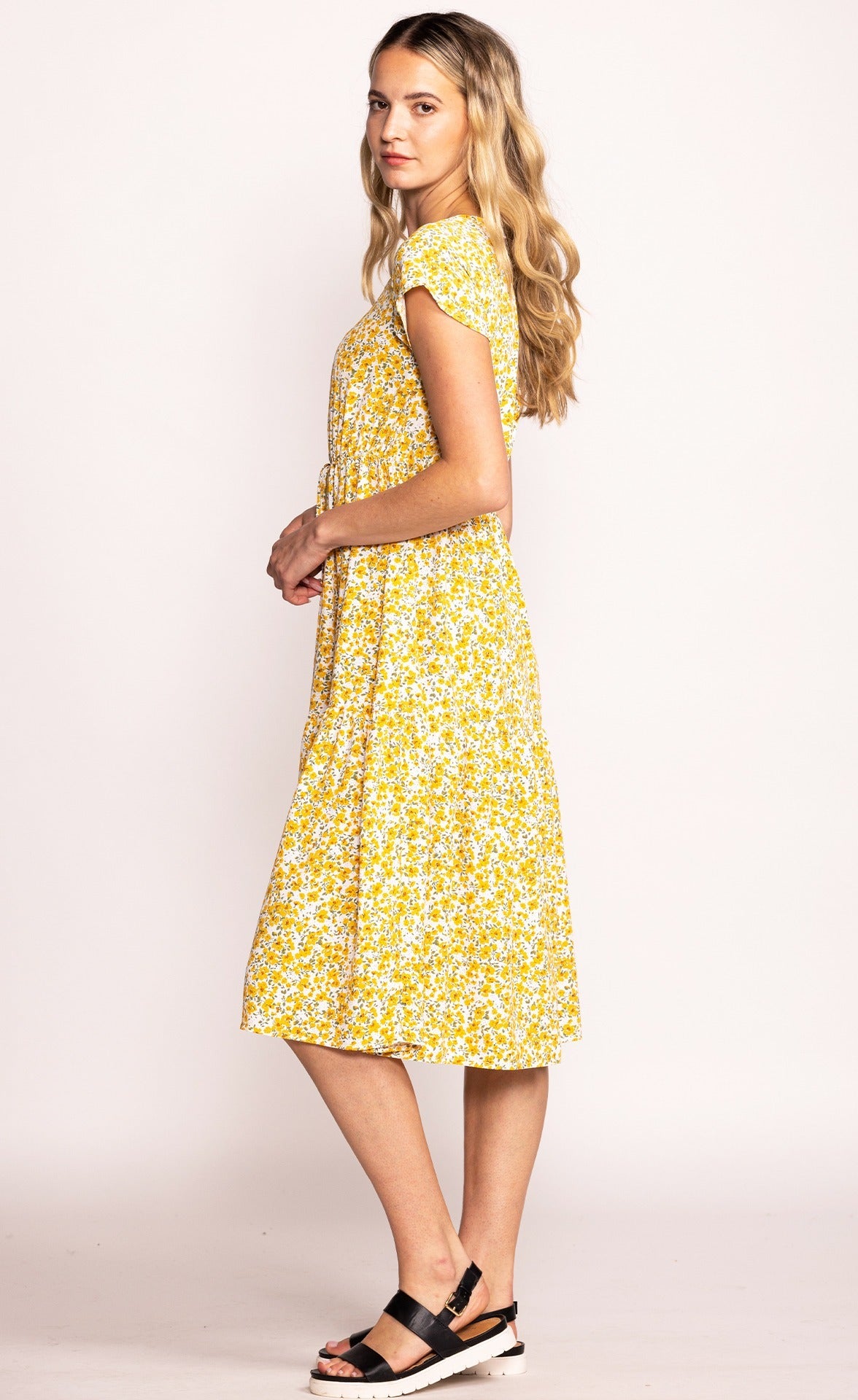 FRANSA Ayla dress 1 - marble creme menthe
