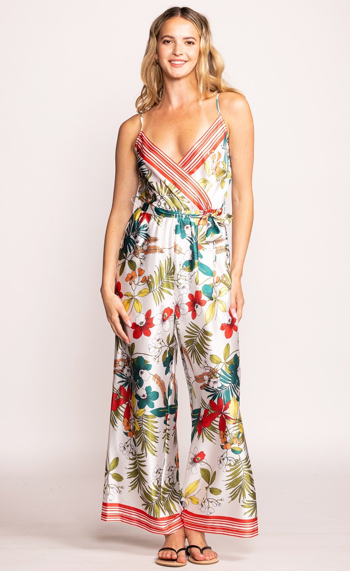 The Tegan Jumpsuit White - Pink Martini Collection