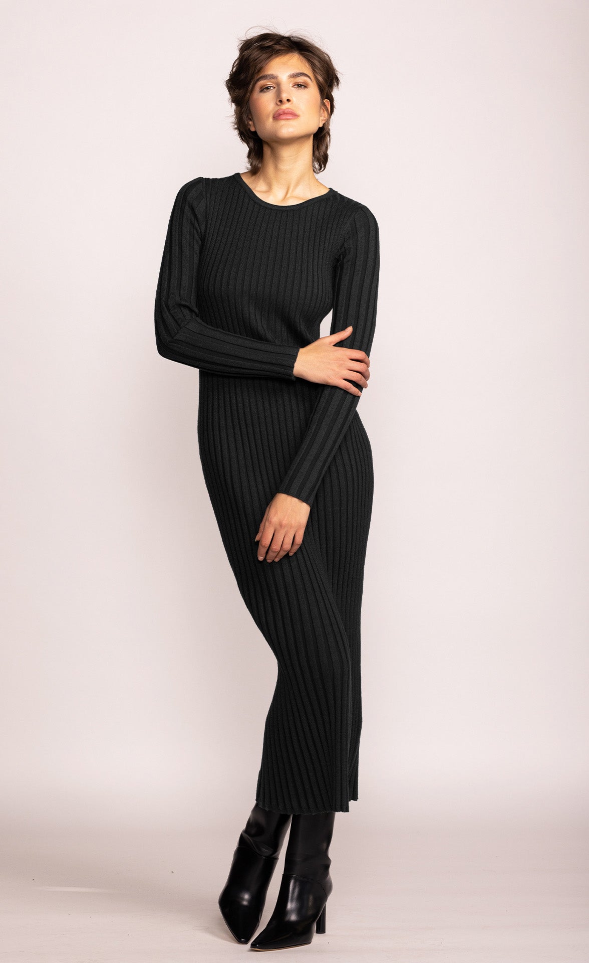 The Ava Sweater Dress - Black