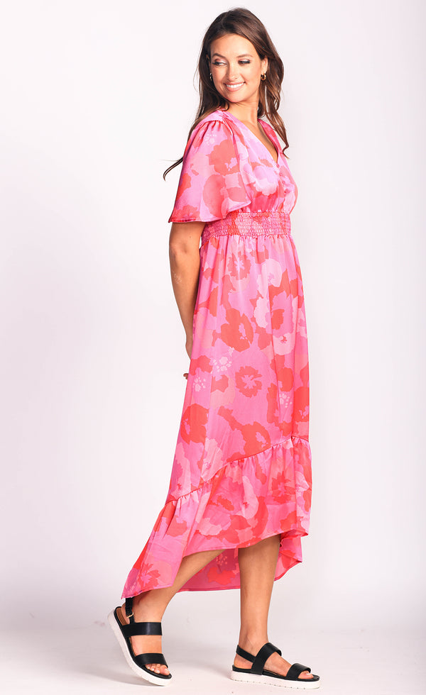 Choupette Matellic Pink Fringe Decorated Dress