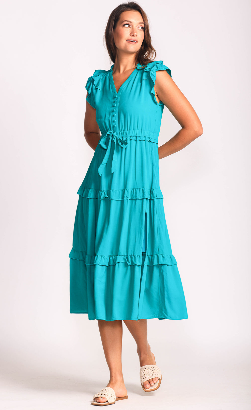 Marguerite Rib Bolero Dress Light Green