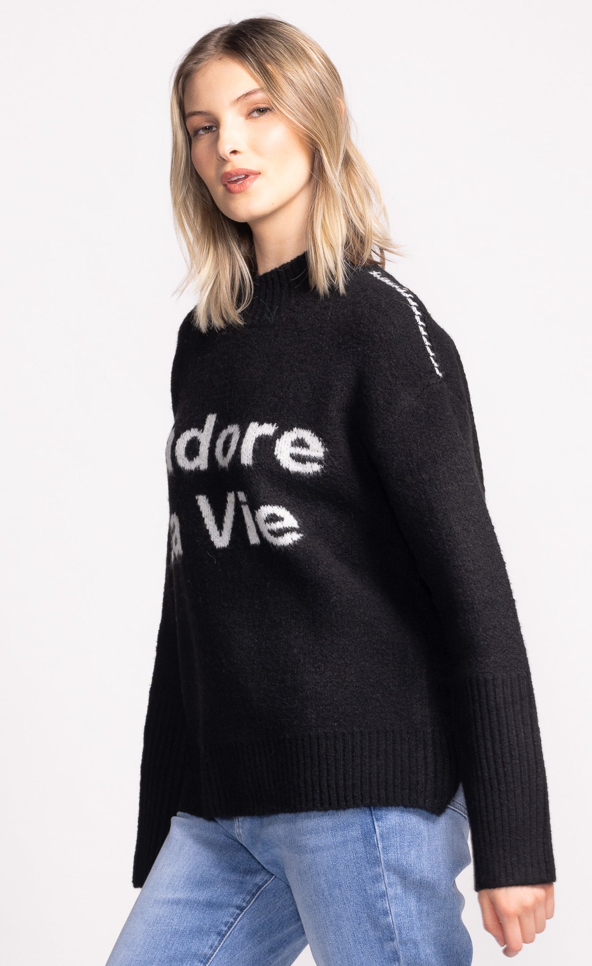 J'adore La Vie Sweater- Black