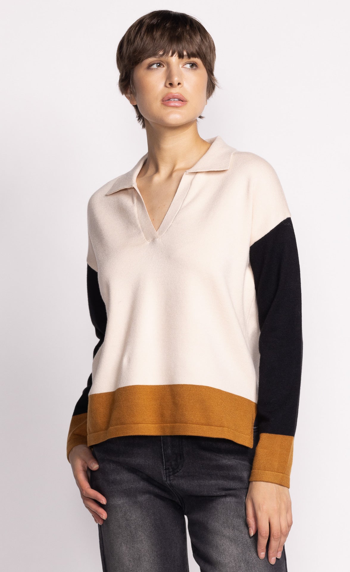 Sierra Sweater - White Brown