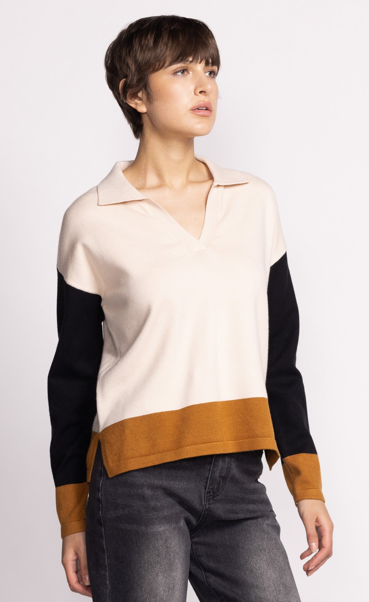 Sierra Sweater - White Brown