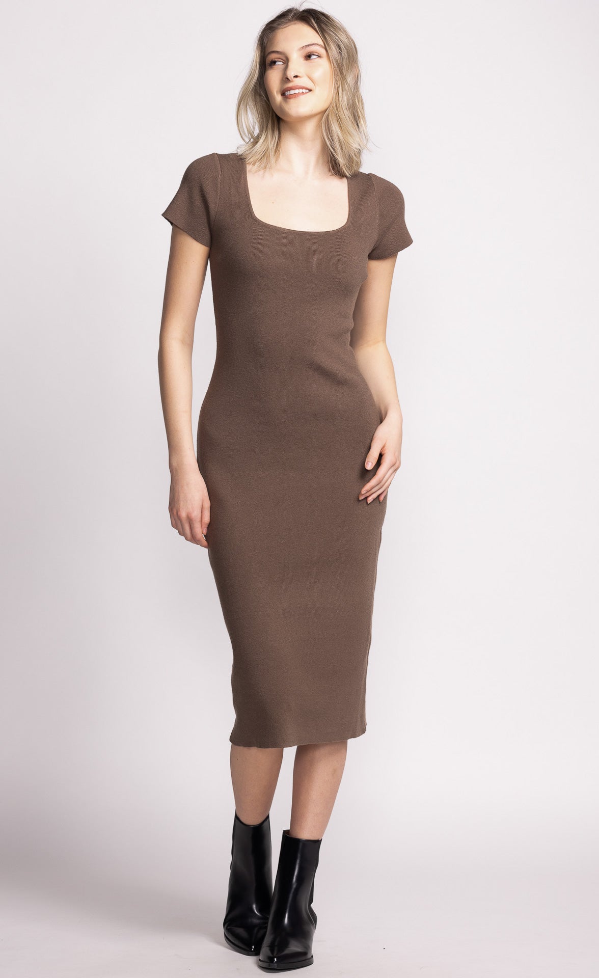 Paige Sweater Dress - Brown