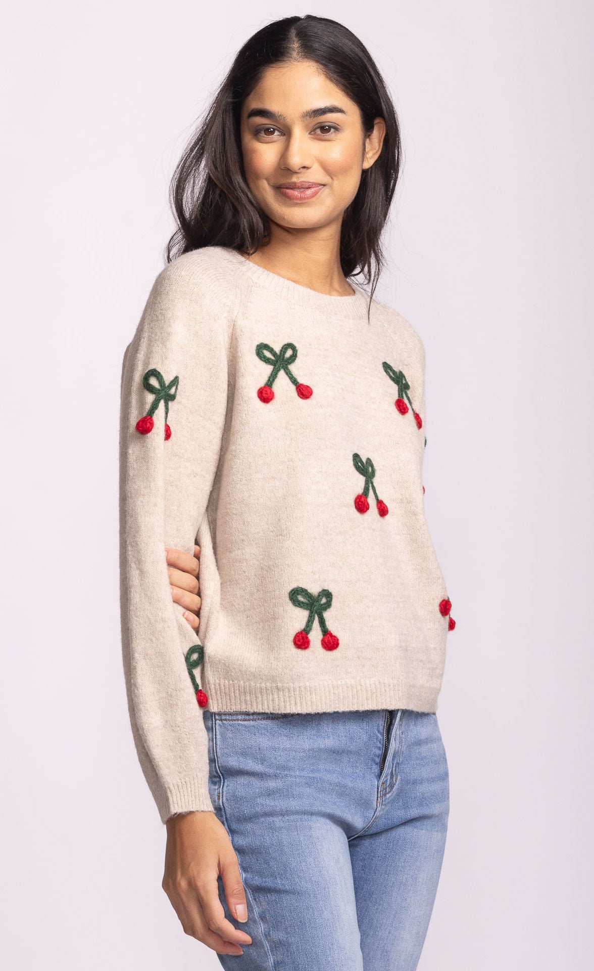 Mon Cherry Sweater Beige