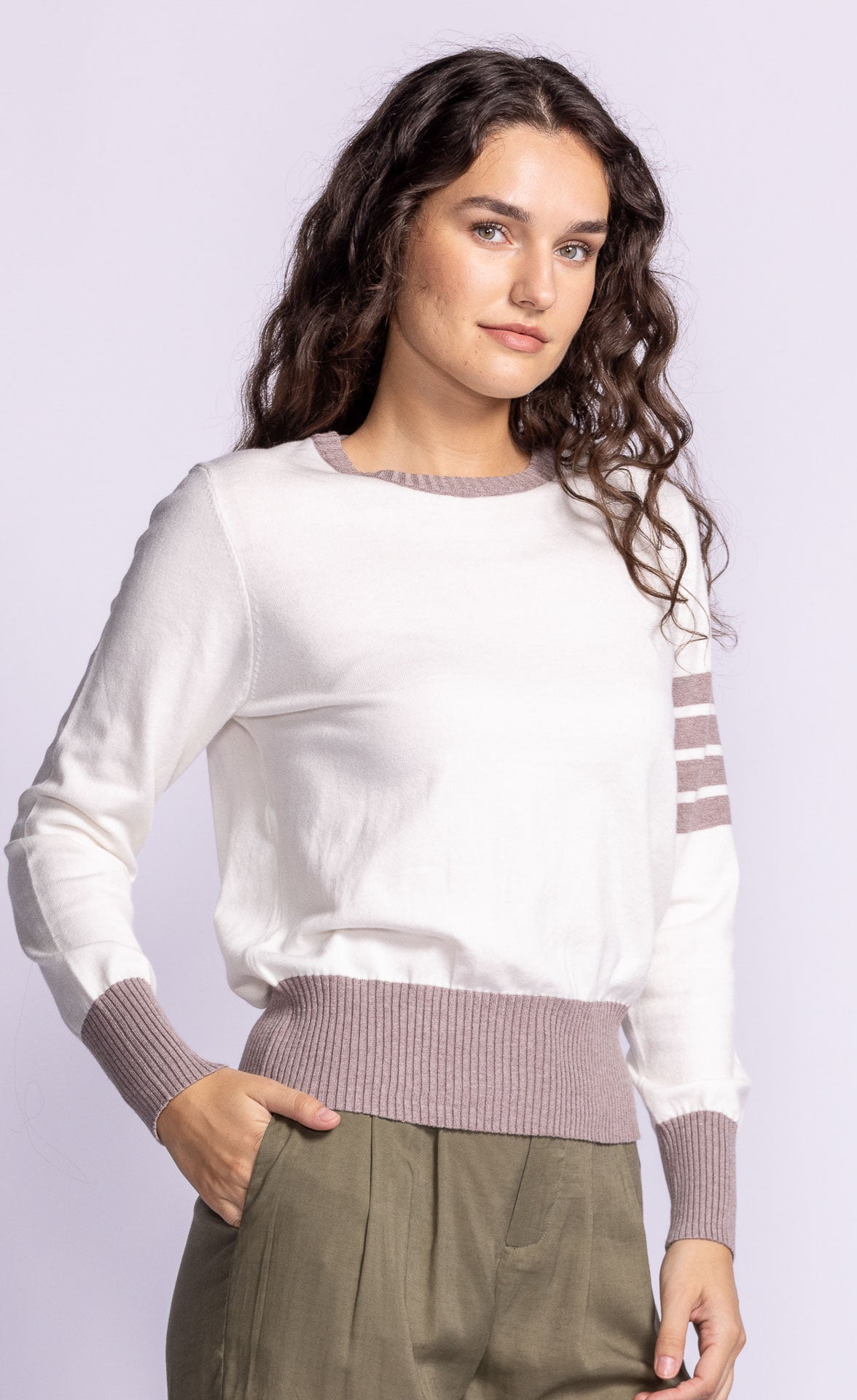 Charli Sweater - Grey Stripes