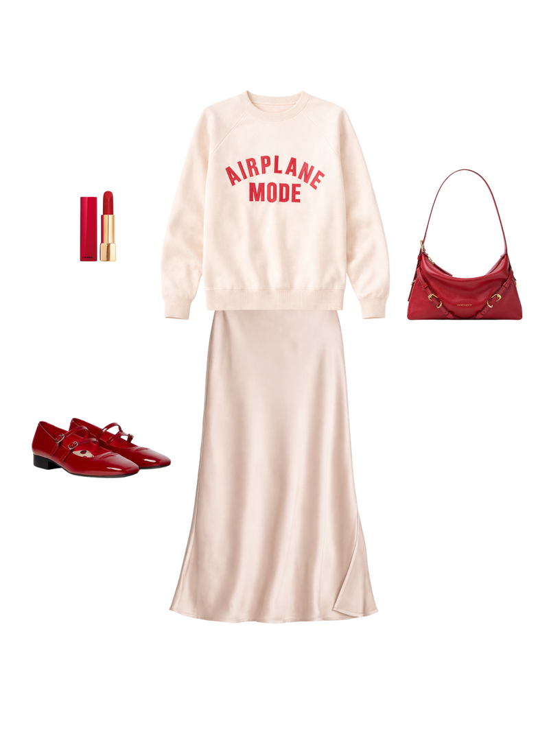 Sophia Skirt Beige Outfit 1