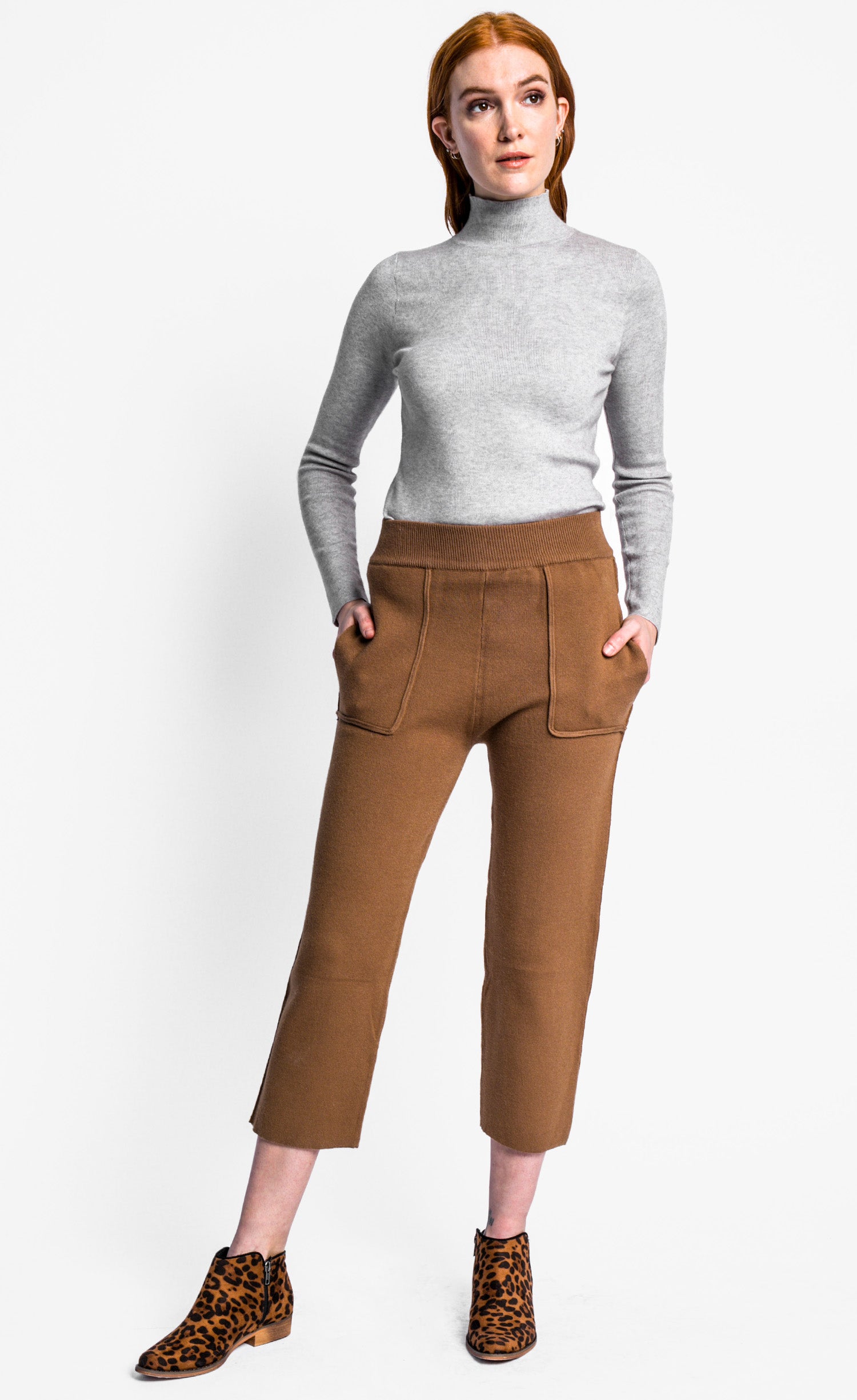 Straight to the Chase Leather Pants Brown - Pink Martini Collection
