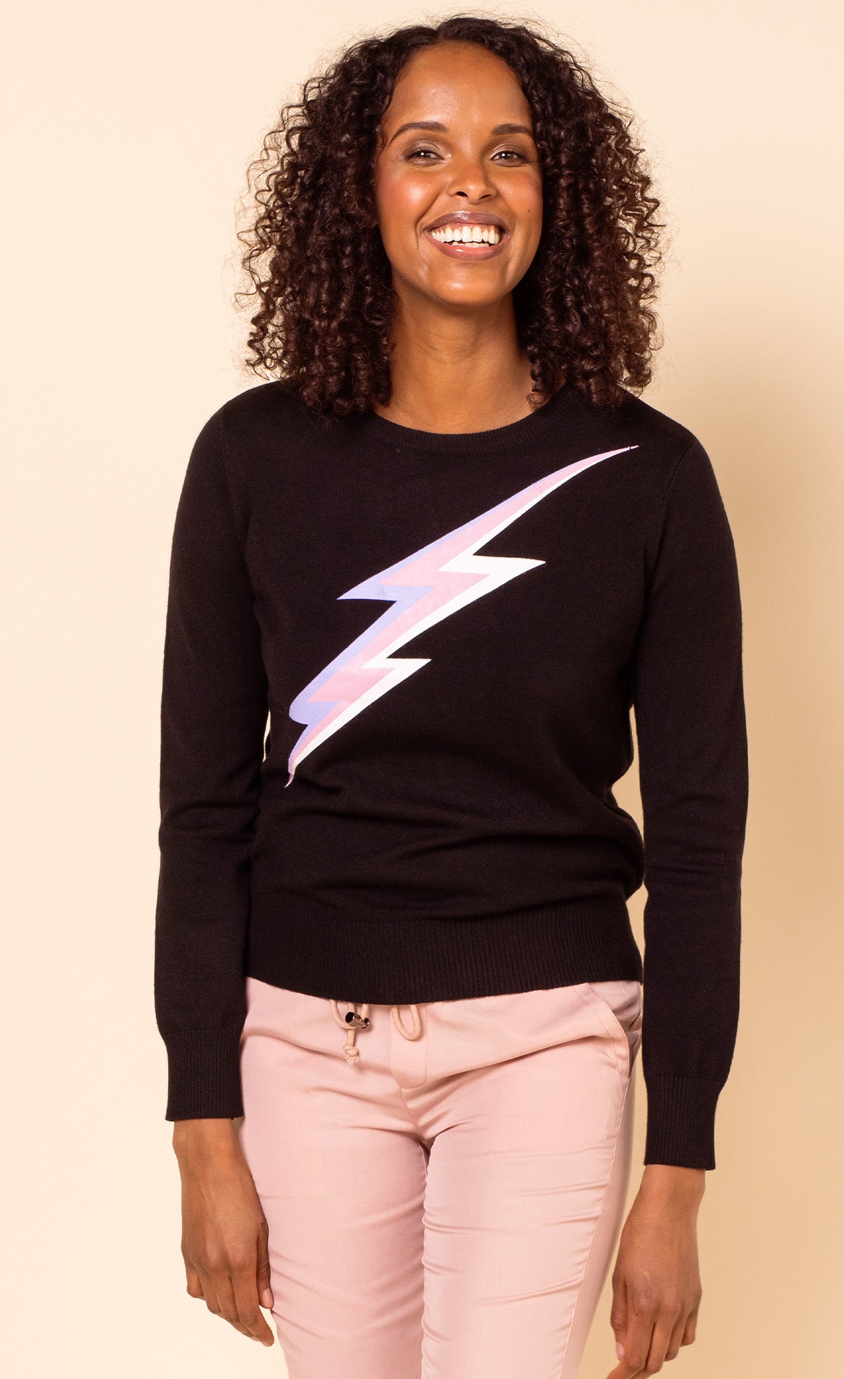 The Bowie Sweater Black - Pink Martini Collection