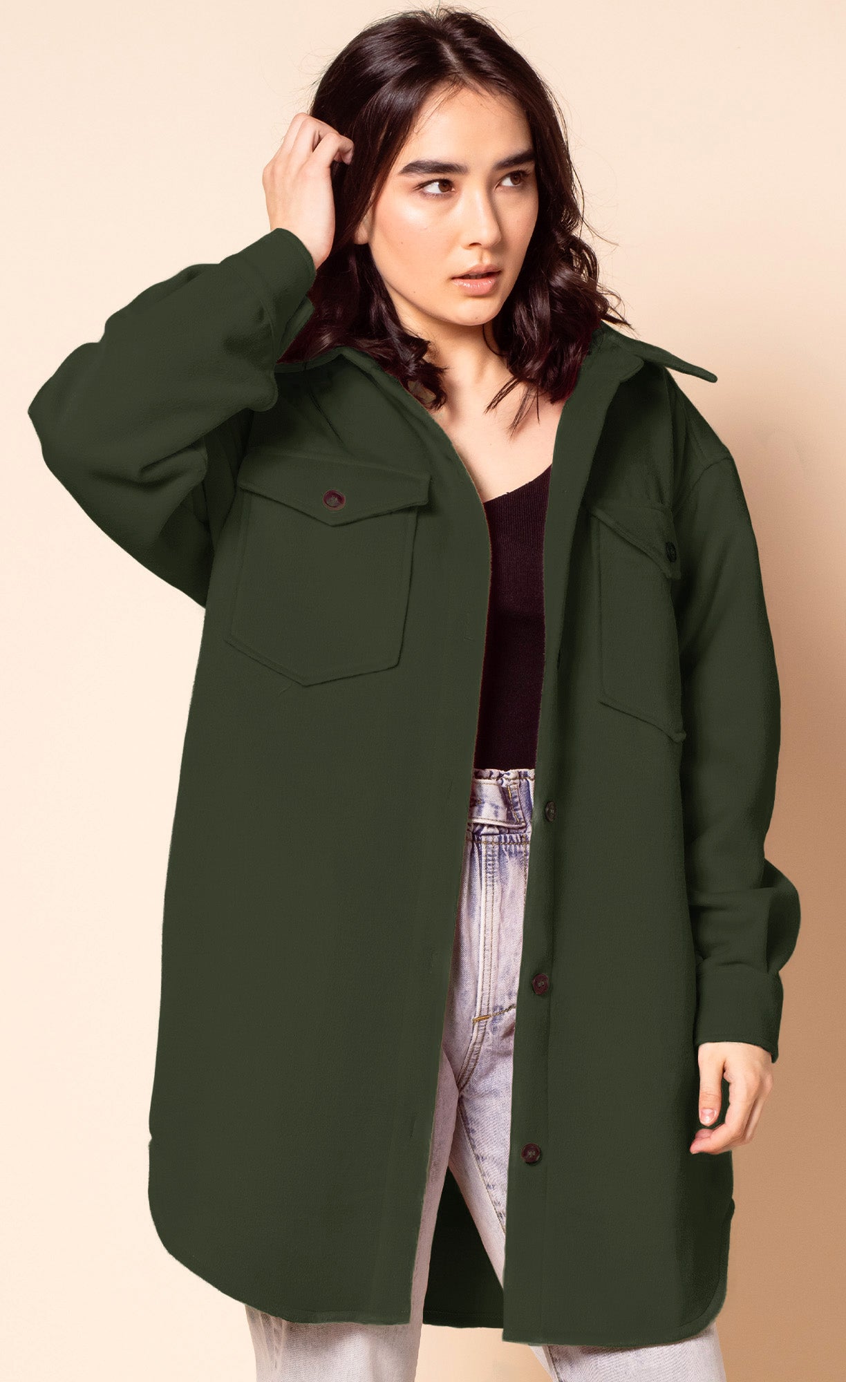 The Charley Coat -Dark Green - Pink Martini Collection