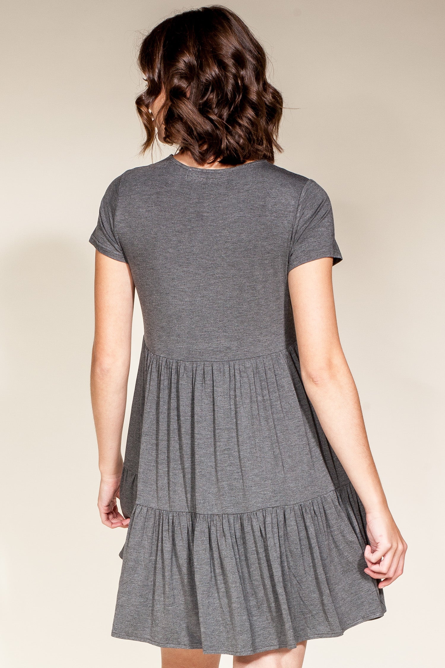 charcoal pink dress Sending Love Ribbed Two Tone Slit Maxi Dress