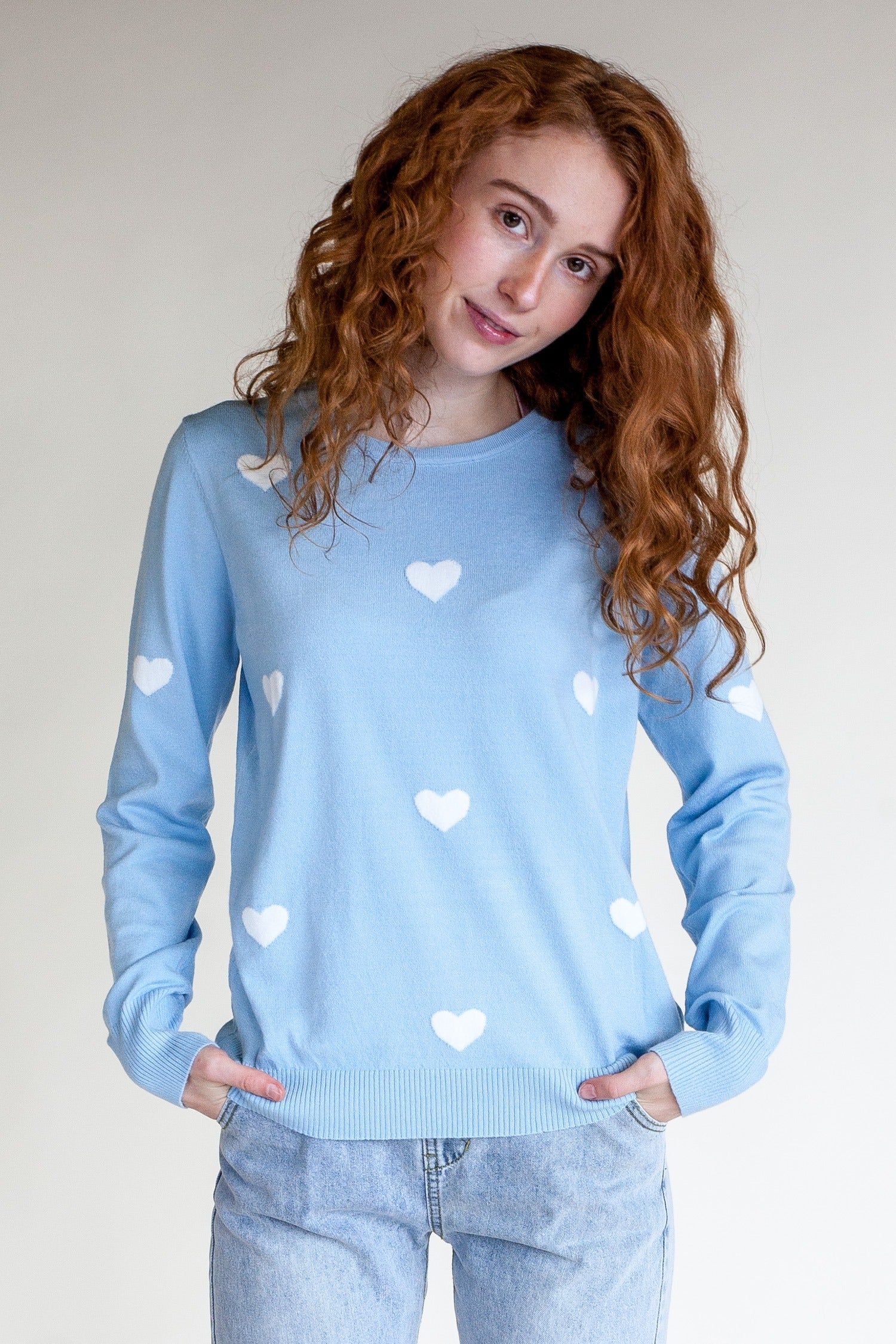 Oh My Heart Sweater- Blue - Pink Martini Collection