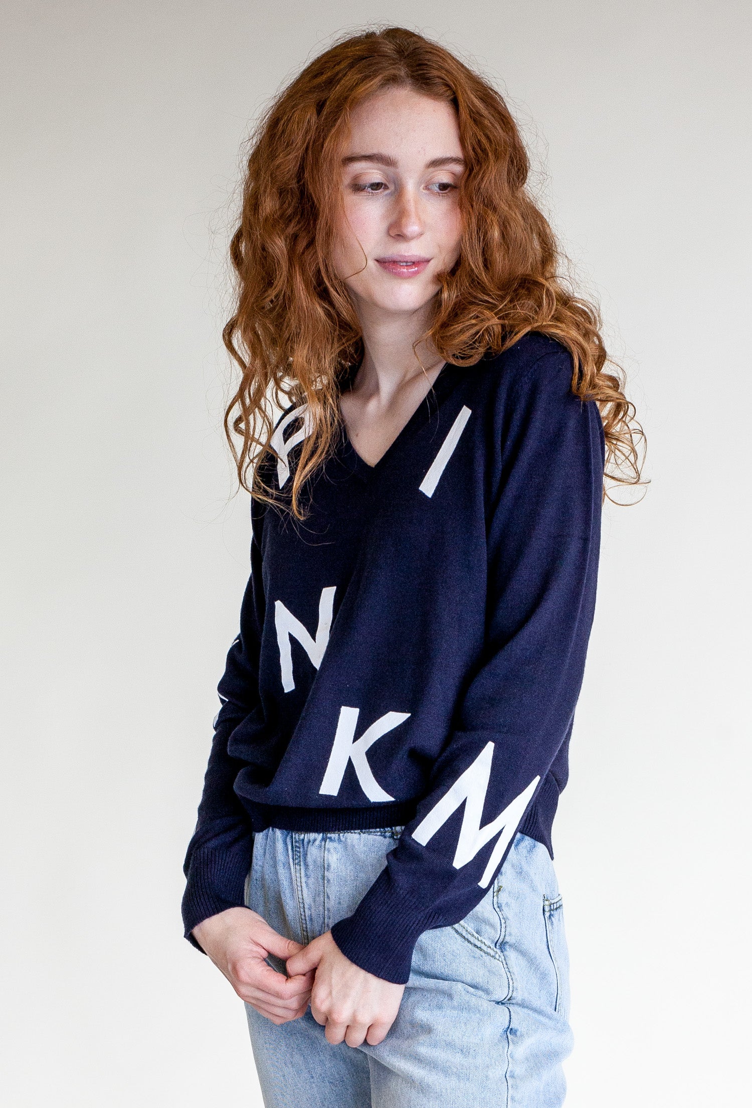 The Brand Sweater- Navy - Pink Martini Collection
