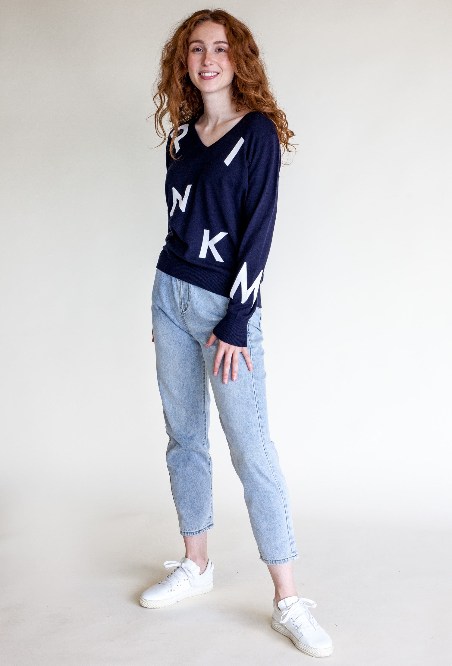 The Brand Sweater- Navy - Pink Martini Collection