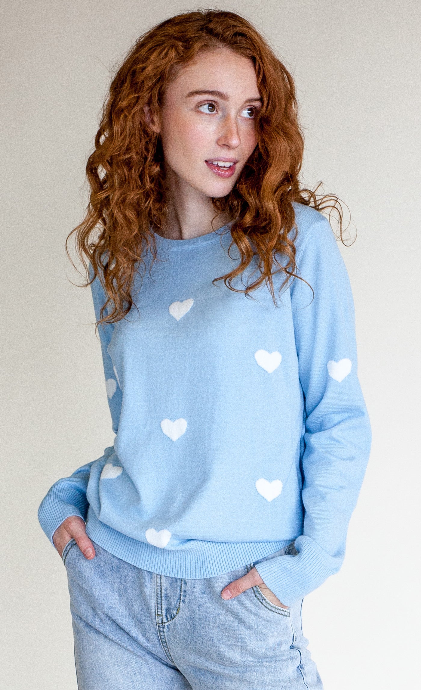 Tinsel Heart Sweater, White - New Arrivals - The Blue Door Boutique