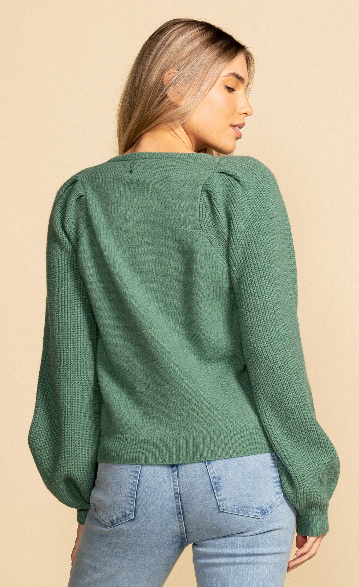 Kaylee Knit Sweater Green - Pink Martini Collection