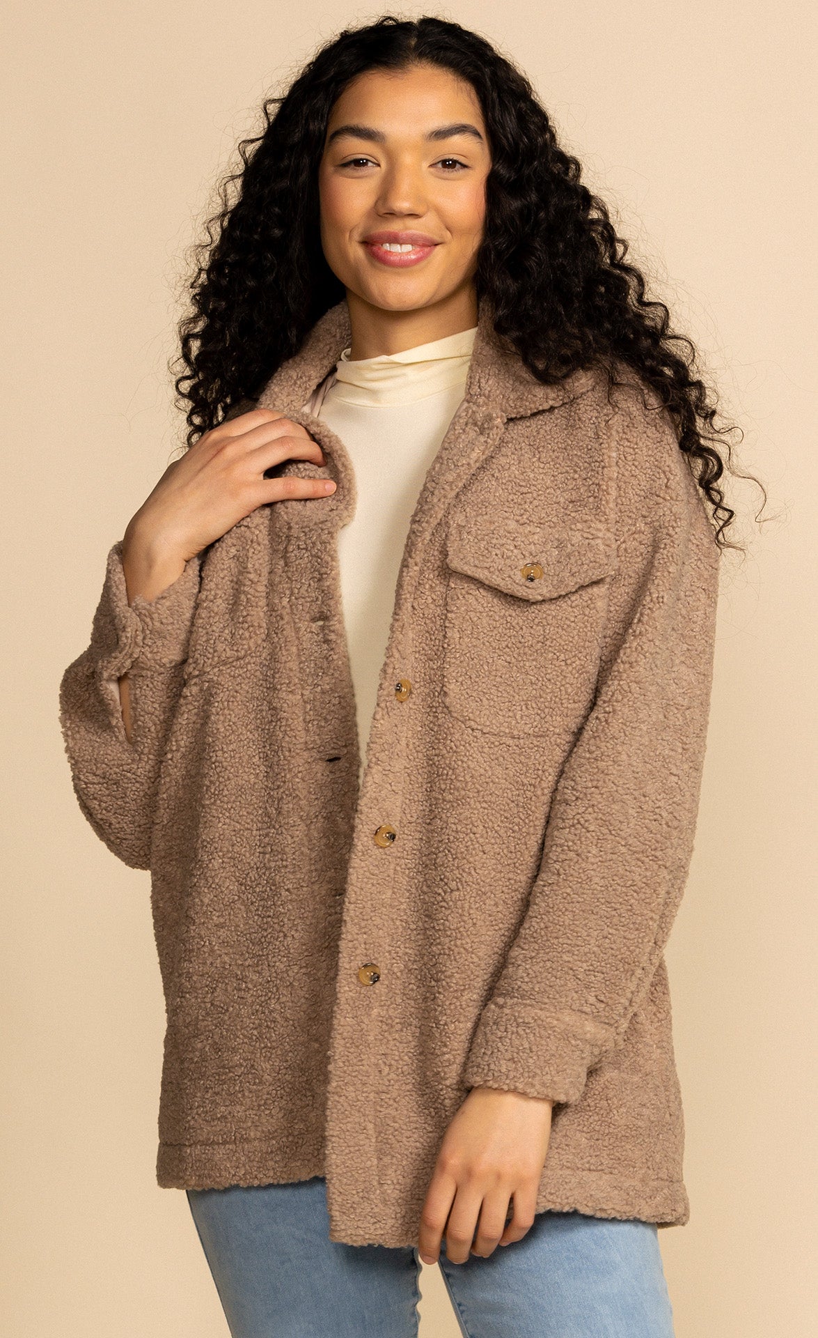 Narla Teddy Coat Grey - Pink Martini Collection