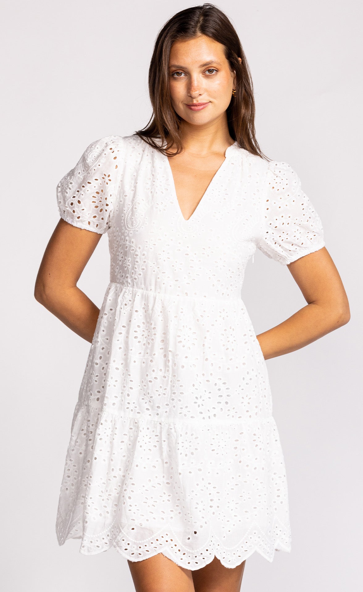 Halle Dress White - Pink Martini Collection