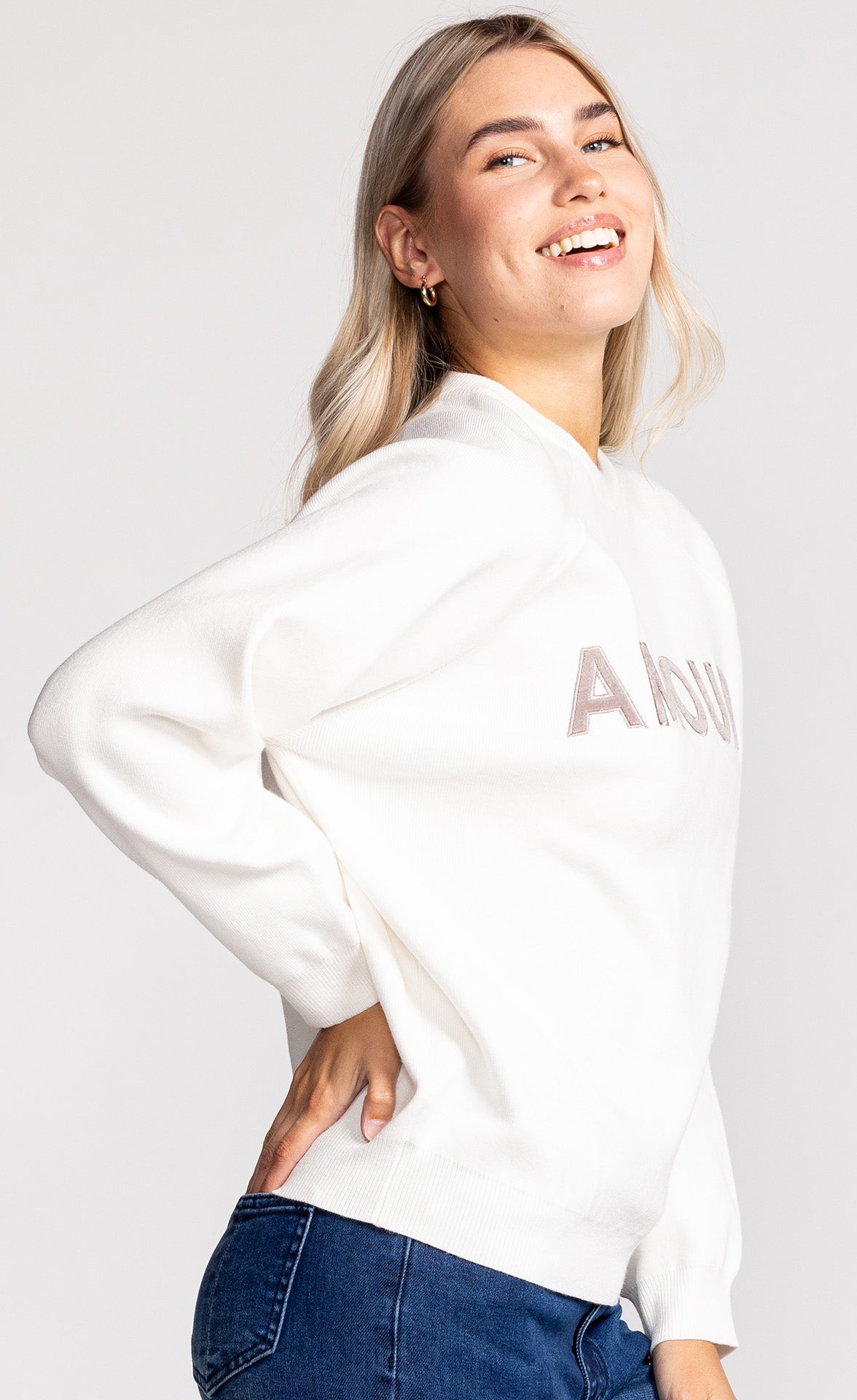 That's Amour Sweater White - Pink Martini Collection